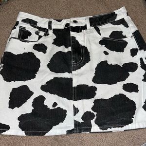 Cow print skirt